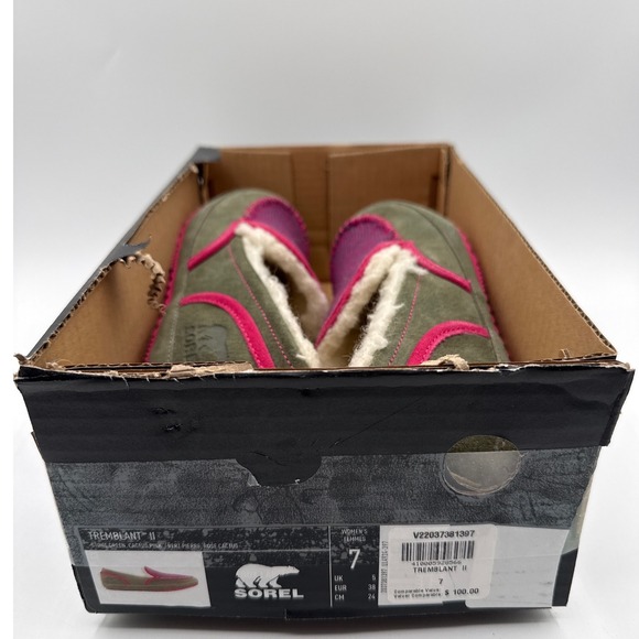 Sorel Tremblant II Slipper Womens Size 7 Moc Suede Stone Pink NL3038-052 New - Picture 2 of 10